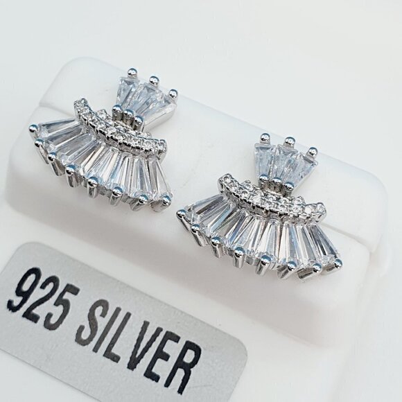 "925 Sterling Silver Cubic Zirconia Earrings, U19254838 - Picture 8 of 11